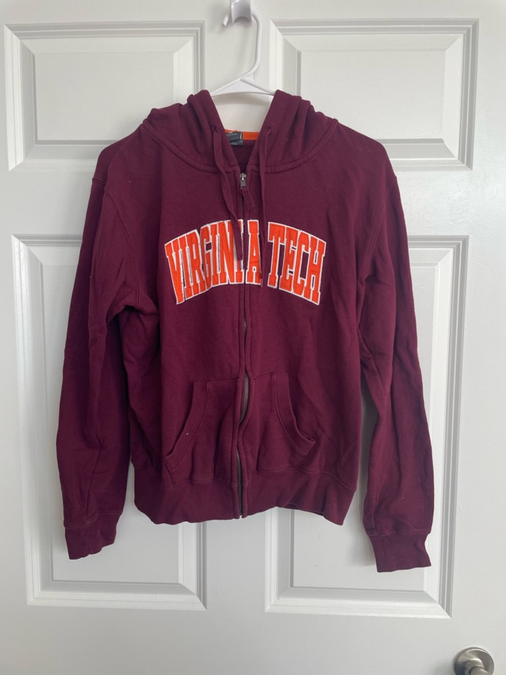 Stadium Athletics Maroon and Orange Zip Hoodie